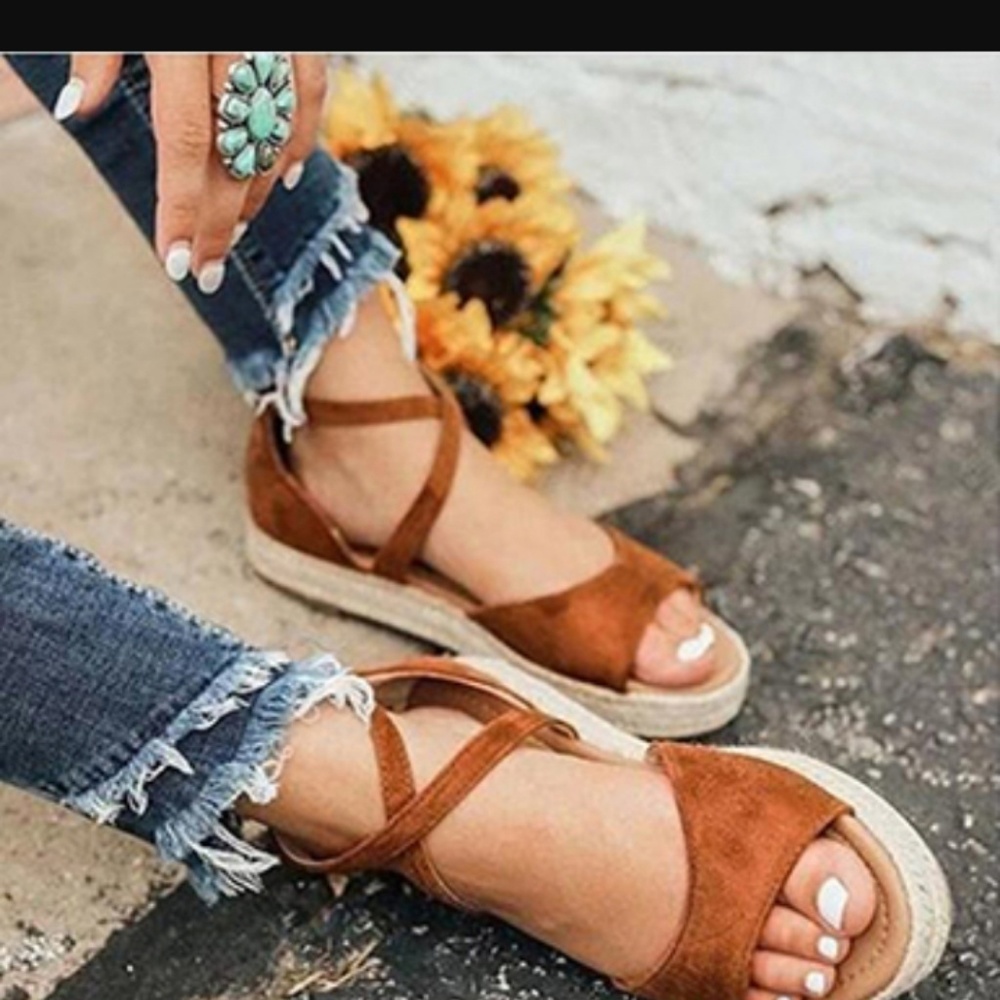 Slip on Sandal with Narrow Ankle Strap